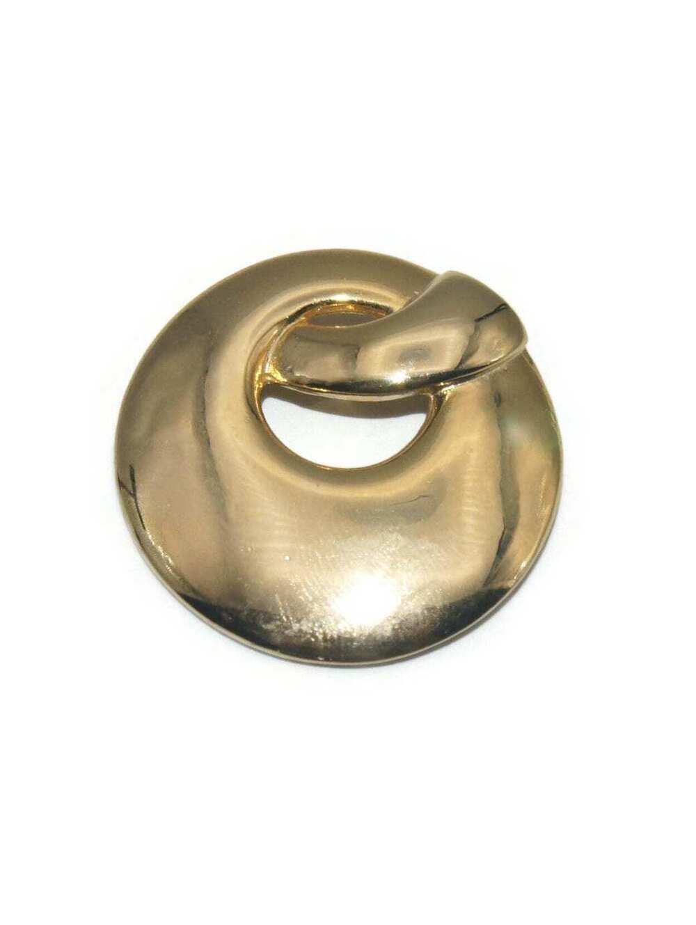 Vintage Modernist Gold Tone Circle Brooch.